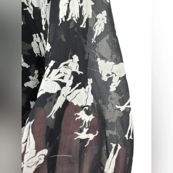 HD in Paris Anthropologie Long Sleeve Chiffon Top, 8 Ruffles Whimsical Romantic - Picture 5 of 11